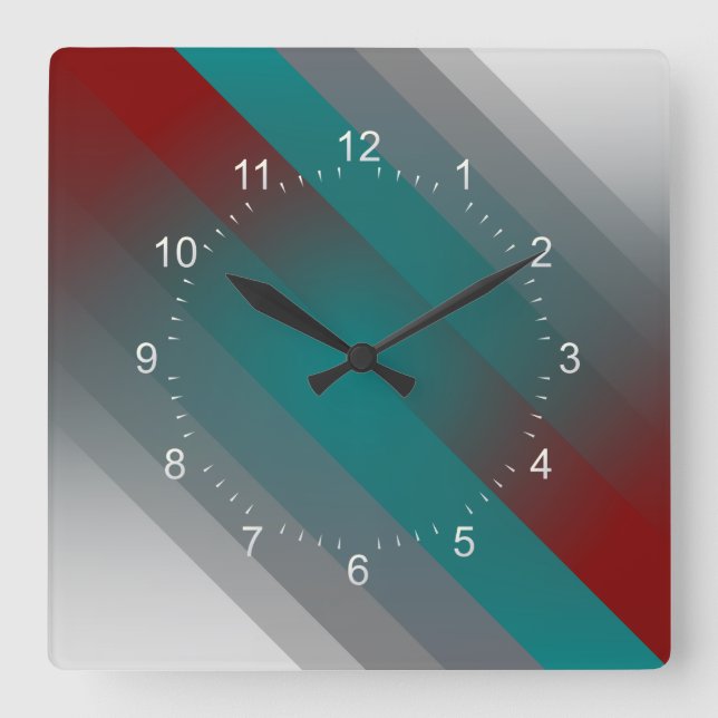 Horloge Carrée Gris turquoise de Bourgogne (Recto)
