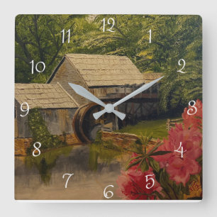 Horloge Carrée Gristmill, par Gary Poling