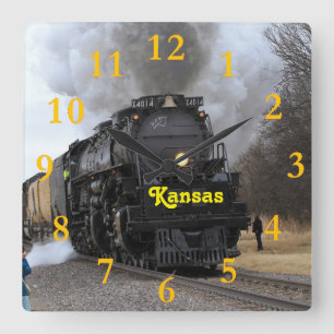 Horloge Carrée Gros garçon 4014 Loup noir Kansas