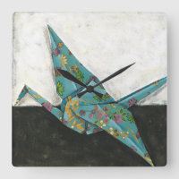 Grue Origami aux motifs floraux