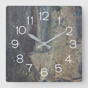 Horloge Carrée Grungy Conception d'ardoise Abstraite