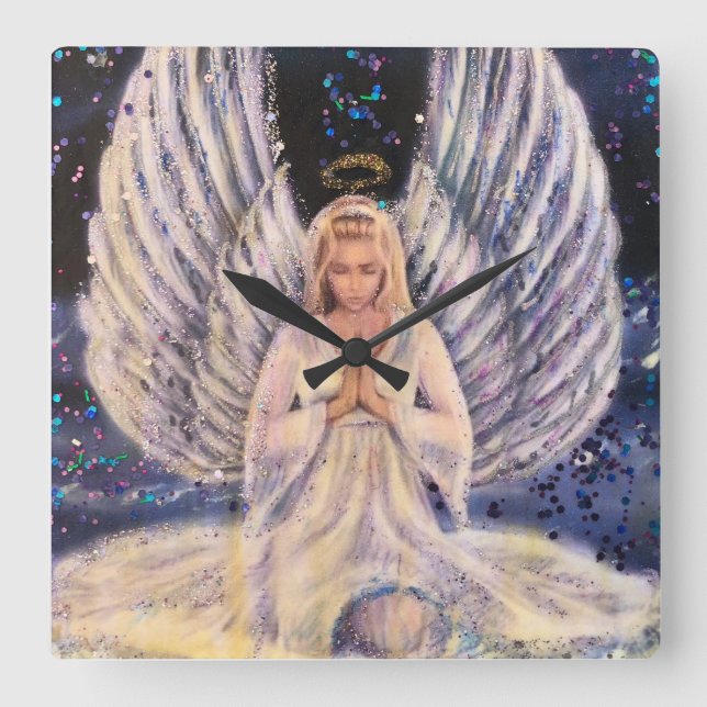 Horloge Carrée Guardian Angel, Antanenka Studio Home Collect (Recto)