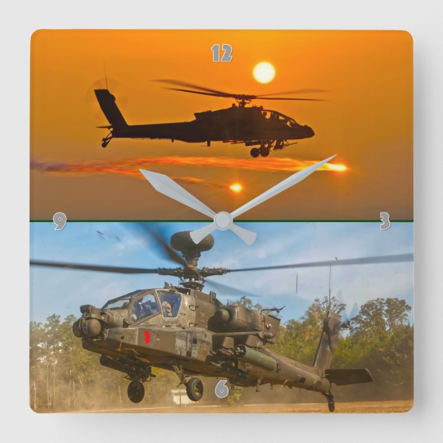 HORLOGE CARRÉE GUARDIAN APACHE AH-64E (Recto)