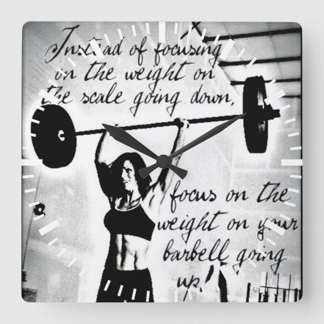 Horloge Carrée Gym pour la motivation (Recto)
