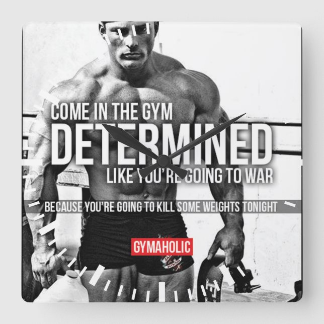 Horloge Carrée Gym pour la motivation (Recto)