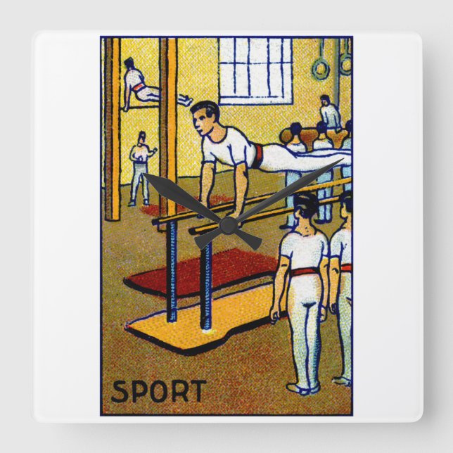 Horloge Carrée Gymnastique masculine 1910 (Recto)
