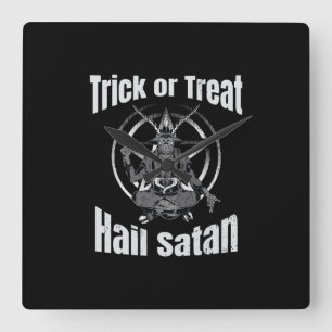 Horloge Carrée Hail Satan Pentagram Goat Halloween