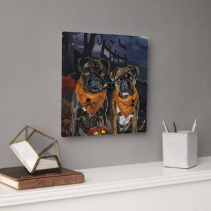 Horloge Carrée Halloween Éffrayant