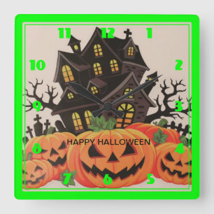 HORLOGE CARRÉE HAPPY HALLOWEEN