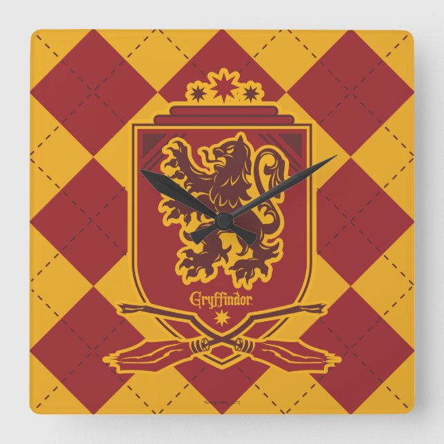 Horloge Carrée Harry Potter | Gryffindor QUIDDITCH™ Crest (Recto)