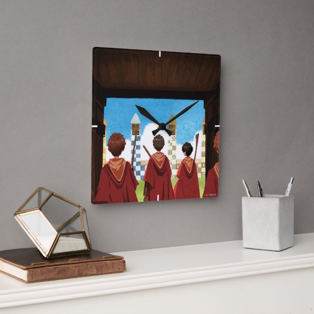 Horloge Carrée HARRY POTTER™ & GRYFFINDOR™ QUIDDITCH™ Team (Bureau)