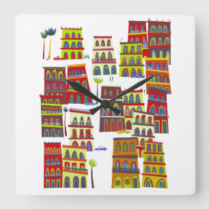 Horloge Carrée Havane Cuba