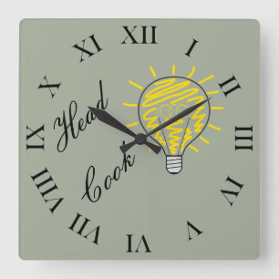 Horloge Carrée Head cook