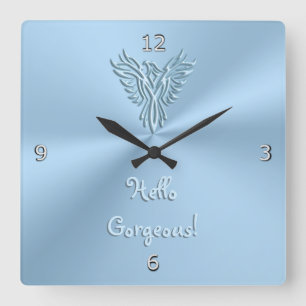 Horloge Carrée Hello Gorgeous with Ice Blue Rising