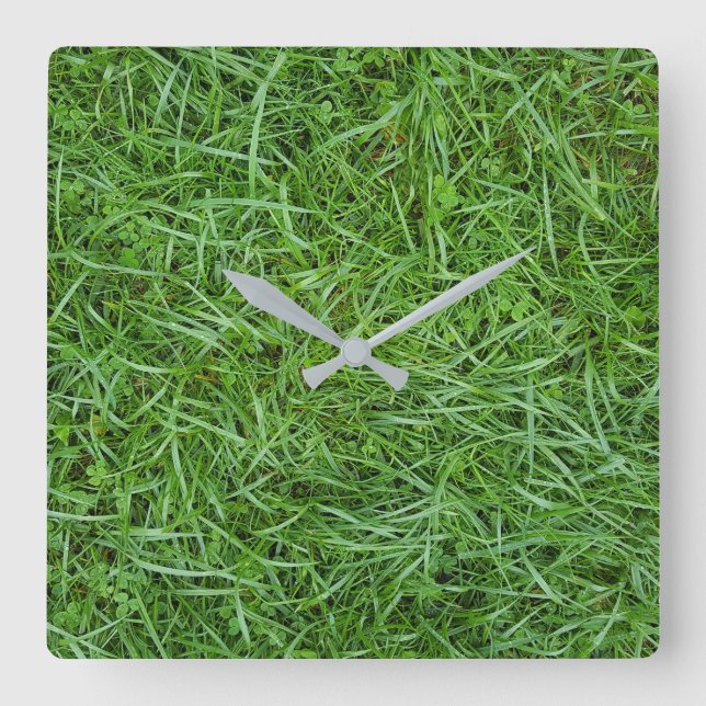 Horloge Carrée Herbe verte (Recto)