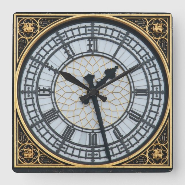 Horloge Carrée Heure Big Ben Fun (Recto)