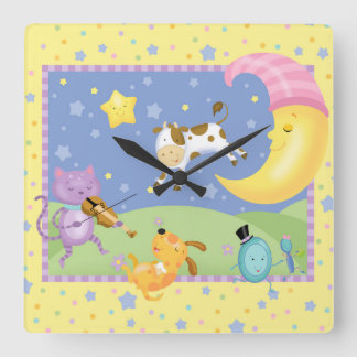 Horloge Carrée Hey Diddle Bébé Wall Clock