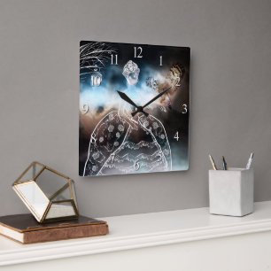 Horloge Carrée Hibou