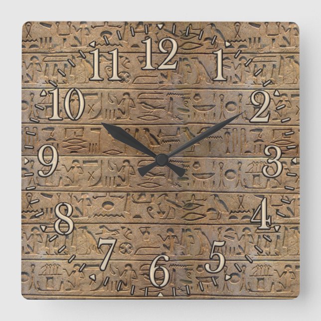 Horloge Carrée Hiéroglyphe Clock (Recto)
