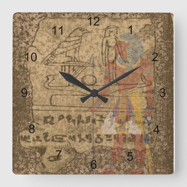 Horloge Carrée Hiéroglyphique égyptien (Recto)