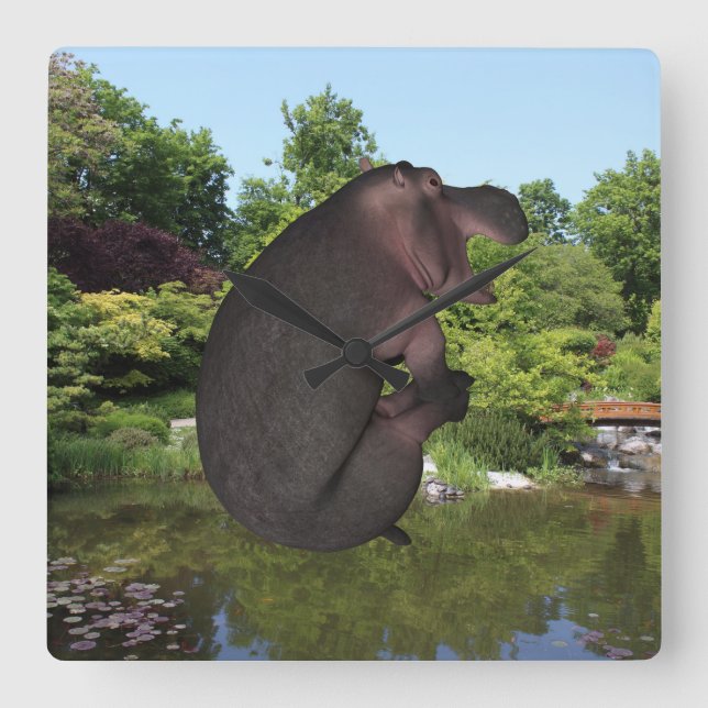 Horloge Carrée Hippo de canonball (Recto)
