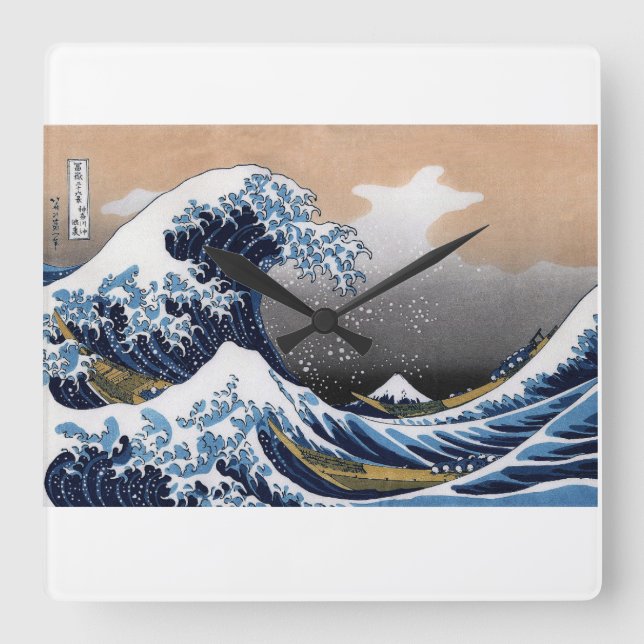 Horloge Carrée Hokusai , The Great Wave off Kanagawa (Recto)