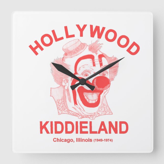 Horloge Carrée Hollywood Kiddieland, Chicago, Illinois Amusement (Recto)