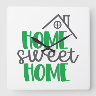 Horloge Carrée Home Sweet Home