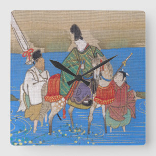 Horloge Carrée Hommes Courtier sur la rivière Horseback Crossing