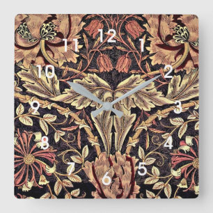 Horloge Carrée Honeysuckle, a William Morris vintage design