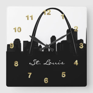 Horloge Carrée Horizon noir et blanc de St Louis