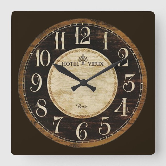 Horloge Carrée Hôtel Clock (Recto)