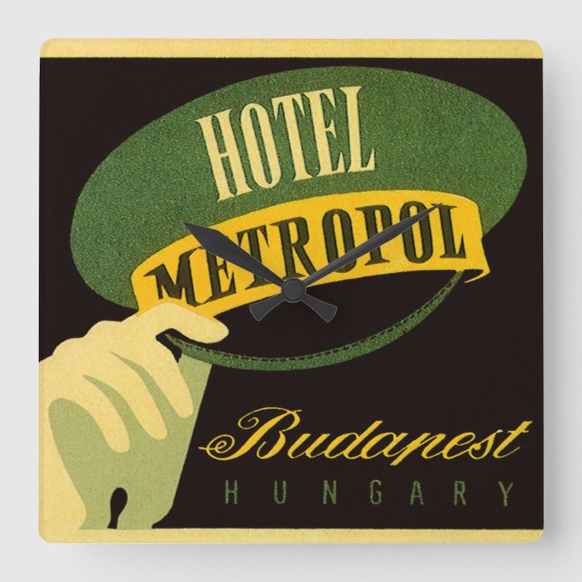 Horloge Carrée Hotel Metropol Budapest Hongrie Bellhop Casquette (Recto)