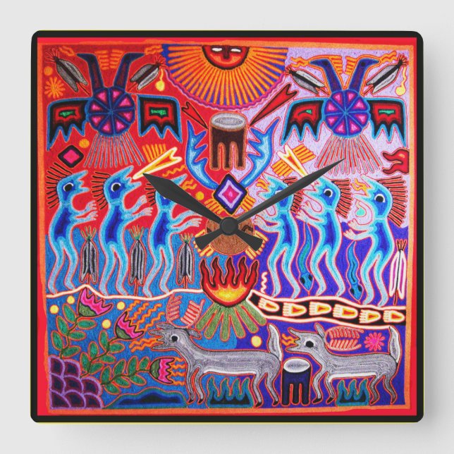 Horloge Carrée Huichol (Recto)