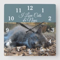 I Love Cats et Naps Wall Clock