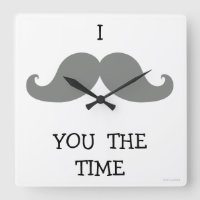 I MUSTACHE YOU THE TIME CLOCK Grey