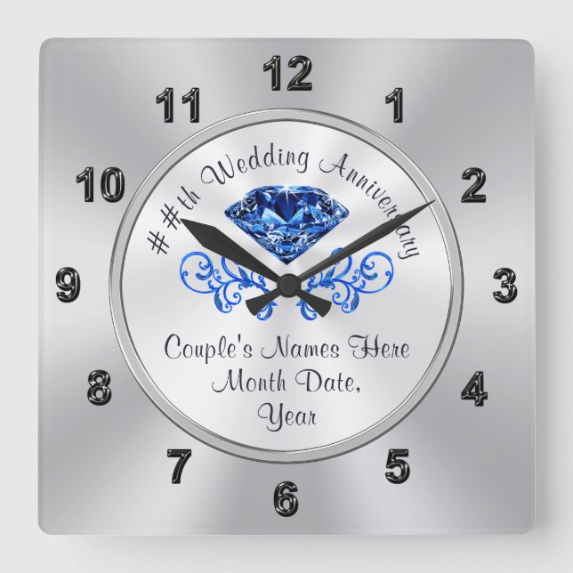 Horloge Carrée Idées cadeaux personnalisées pour le 45e anniversa (Recto)