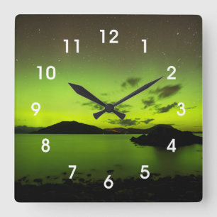Horloge Carrée Illuminer Aurora