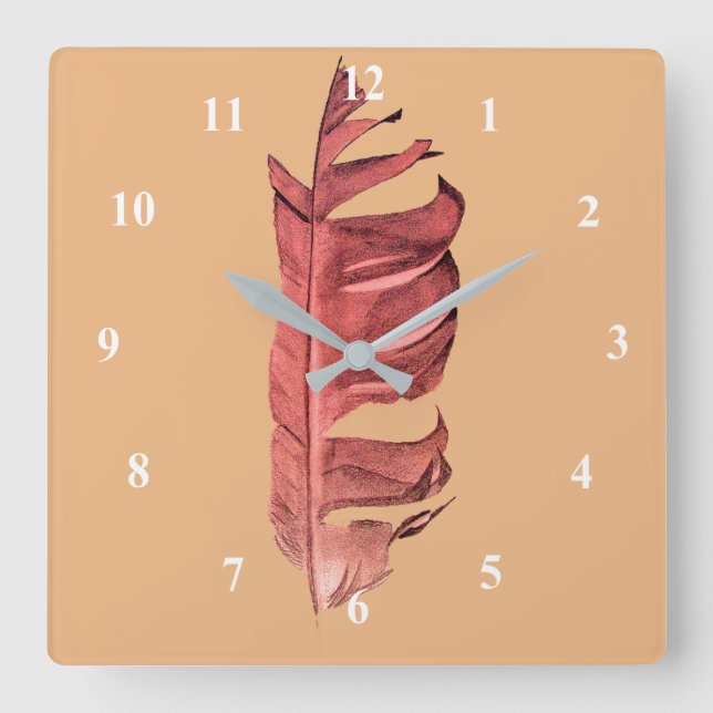 Horloge Carrée Illustration originale de dessin de plumes (Recto)