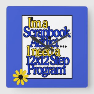 Horloge Carrée Im dépendant à Scrapbooking