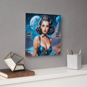 Horloge Carrée I'm On Vacation AI Concept Art de Xzendor7