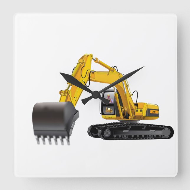 Horloge Carrée Image Digger pour Carré-Wall-Clock (Recto)