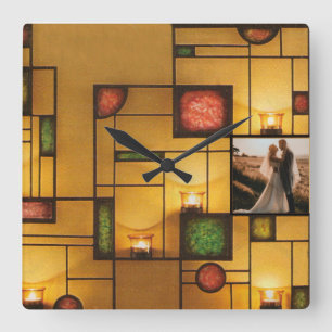 Horloge Carrée Image personnalisée Multicolor Art Déco Design