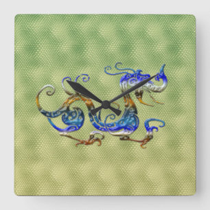 Horloge Carrée Imaginaire chinois Dragon Art Designer Cadeau Horl