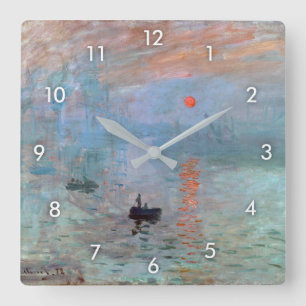 Horloge Carrée Impression, Sunrise, Claude Monet