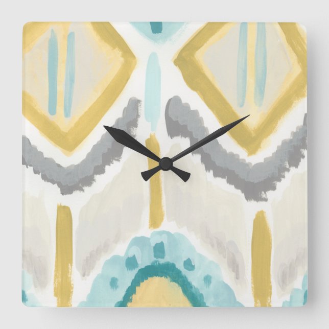Horloge Carrée Impression textile II (Recto)