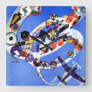 Horloge Carrée Insignes d'escadron