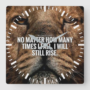 Horloge Carrée Inspiration Lion - Automne et Montée - Motivationn