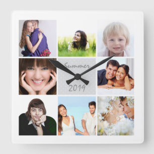 Horloge Carrée Instagram Wall Clock Family ou deux photos