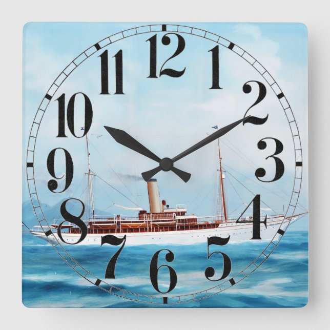 Horloge Carrée Iolanda Steam Yacht 1909 (Recto)